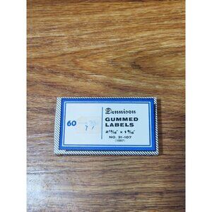 Vintage Dennison Gummed Blue White Labels Box 31-107 Pres-a-ply Stationery Ad